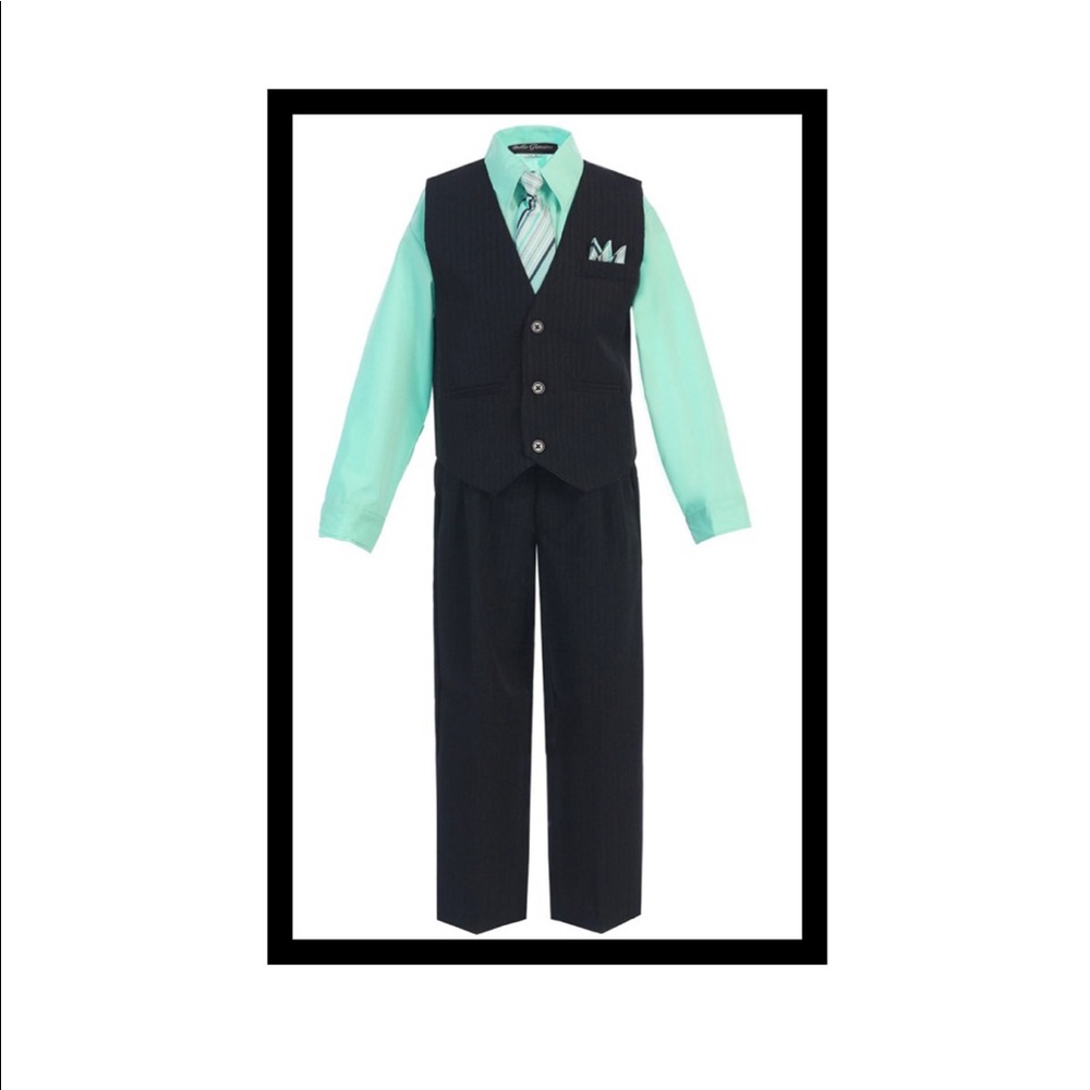 Pinstriped 4 piece Vest Set